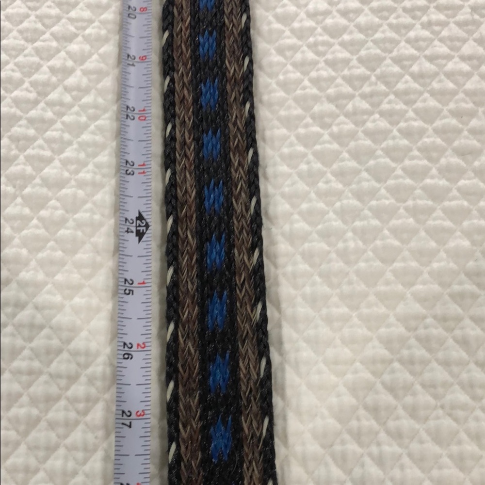 Mens Brushy Creek 1.50”Wide Leather Nylon Multicolored Woven Belt Size 40 - Picture 12 of 16